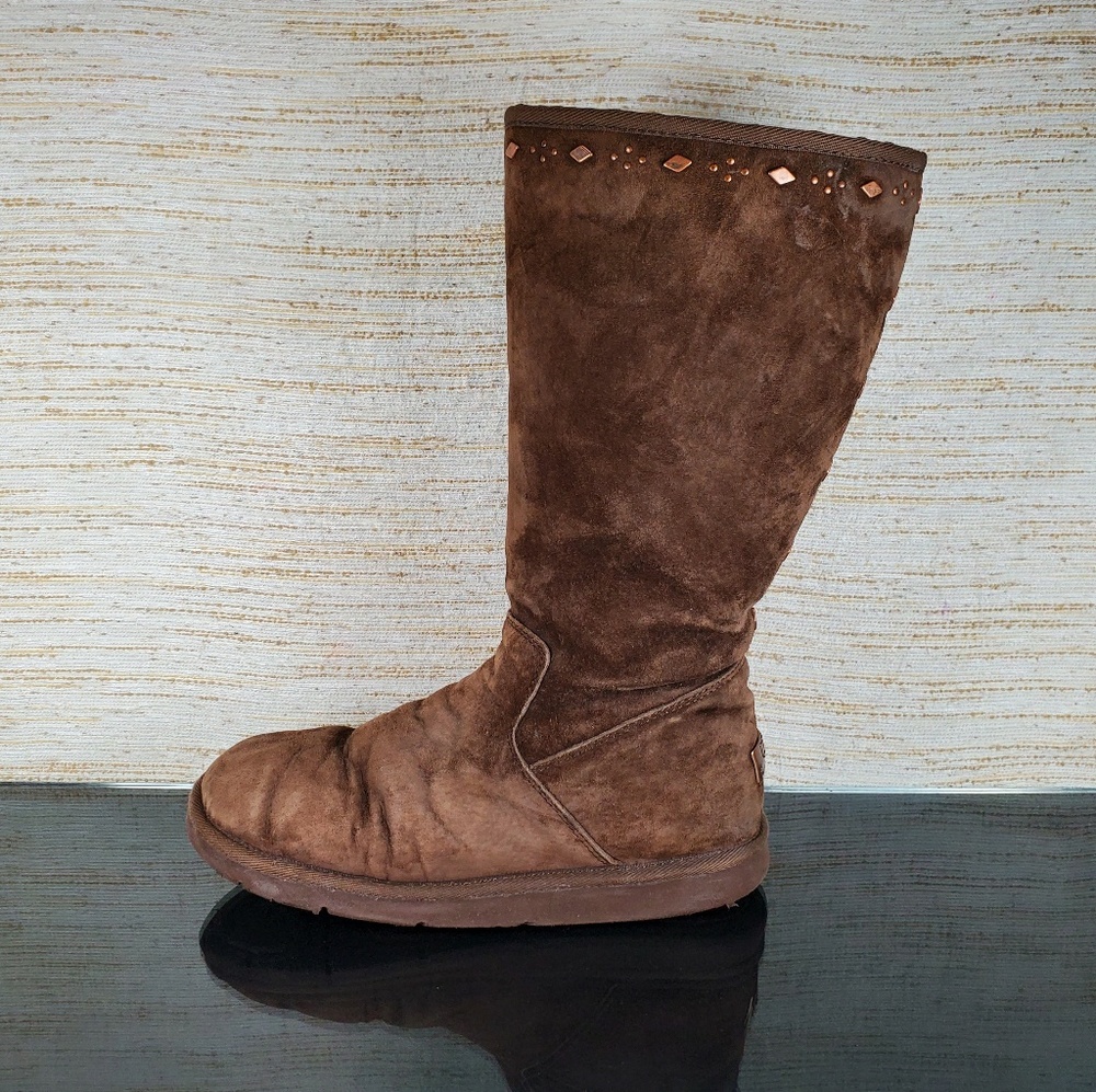 UGG AUSTRALIA BROWN Sheepskin Womens Warm Boots